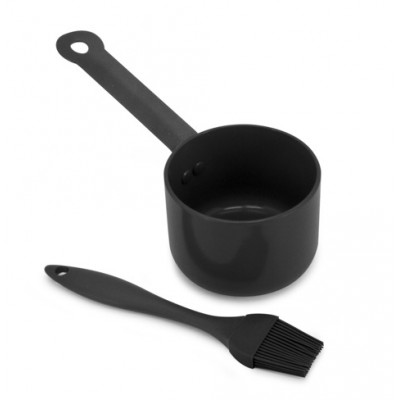 Ecopan BBQ  10cm Saucepot with Silicone Brush Black